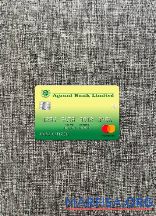 Blank Bangladesh Agrani bank mastercard photolook front download for verification